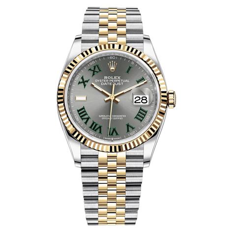 rolex datejust 36 wimbledon two tone|rolex 36 dial treatment.